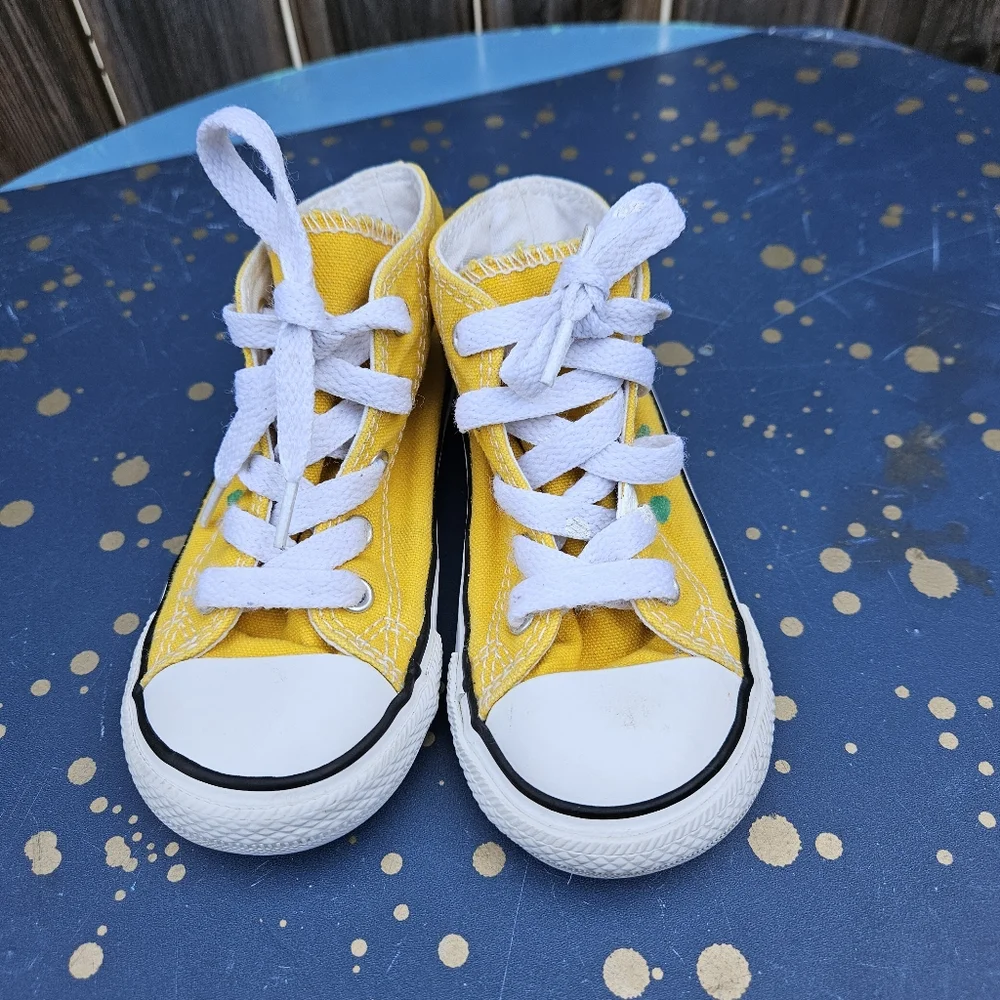 Converse SpongeBob Kids High-Top Sneakers - Yellow Size 8 - Picture 5 of 16